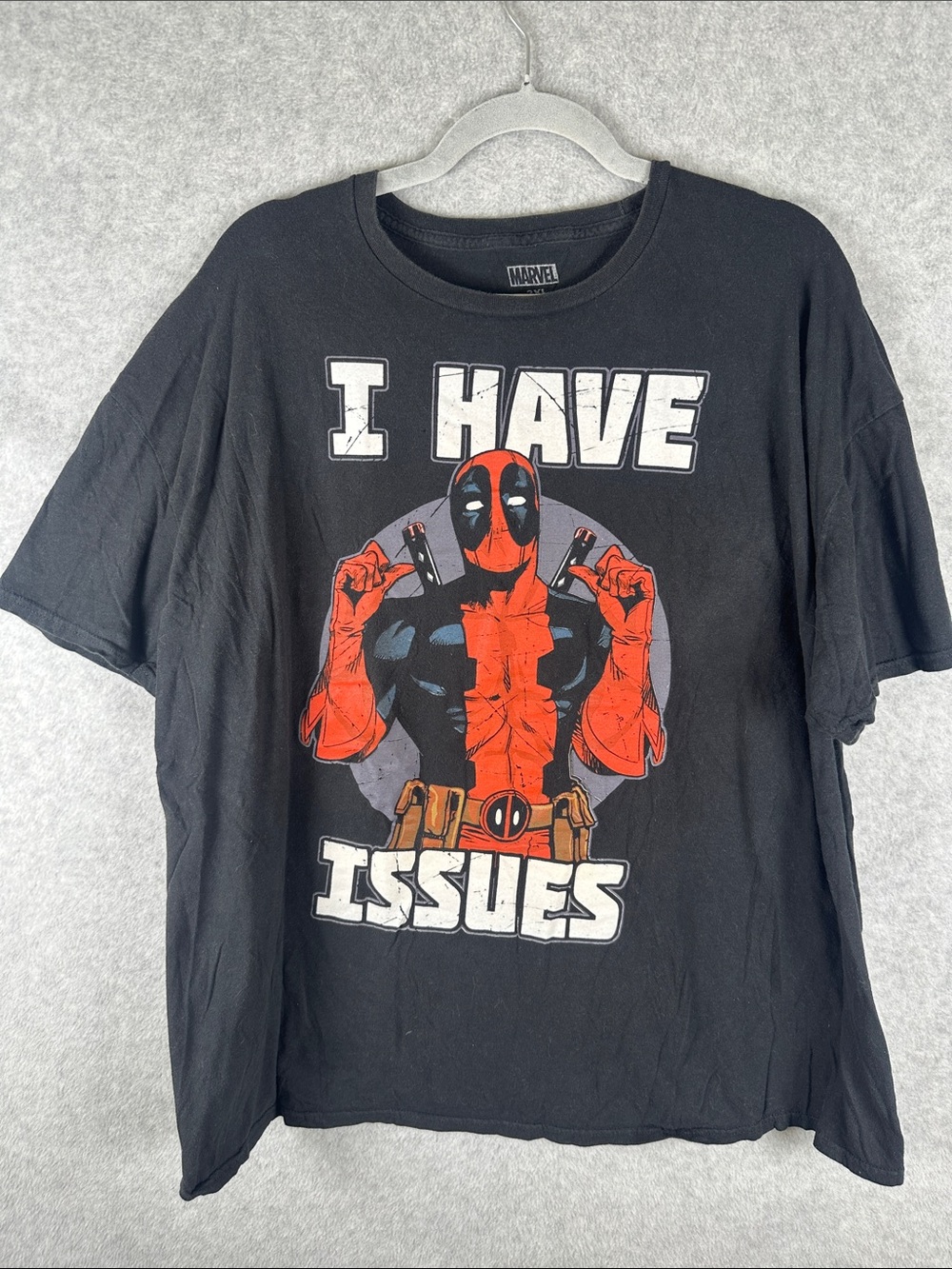 Marvel Black & Red Deadpool "I Have Issues" Graphic Tee Men's Size 3XL